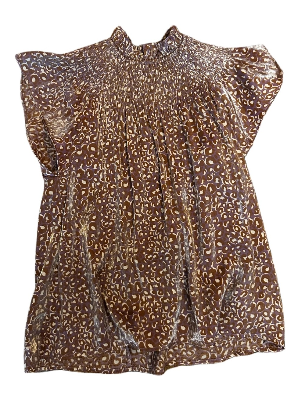 Iridescent Smocked Sleeveless Top